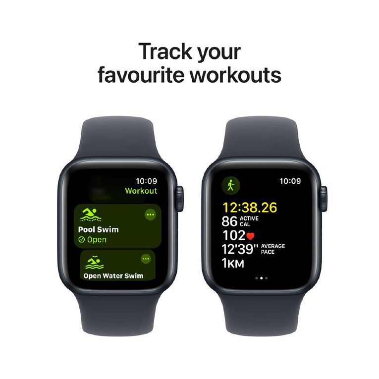 Apple Watch SE GPS 40mm Midnight Aluminium Case with Midnight Sport Band M/L, , hi-res