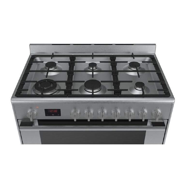Bosch 90cm Dual Fuel Freestanding Oven with 6 Burner Gas Cooktop - Series 6 - Stainless Steel, , hi-res