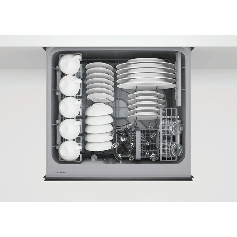 Fisher & Paykel 60cm Series 7 Double Dishdrawer - Black stainless, , hi-res