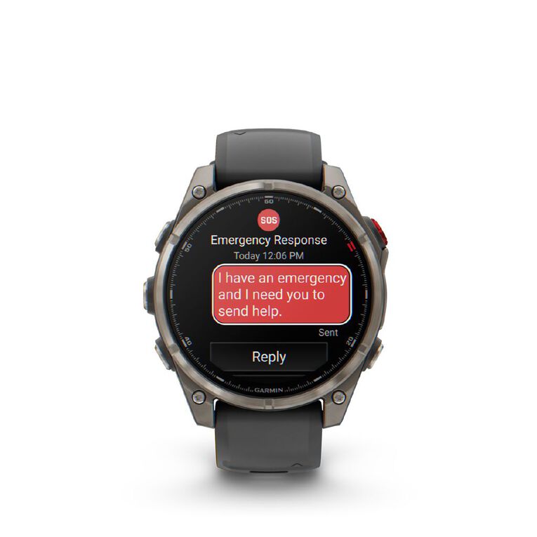 Garmin Fenix 8 Pro, 47mm, AMOLED, Sapphire, Titanium With Graphite/Black Silicone Band, , hi-res