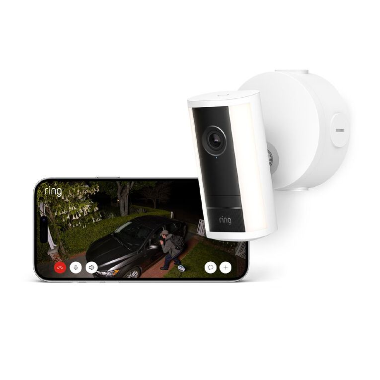 Ring Spotlight Camera Pro (2nd Gen) 4K Security Camera POE White, , hi-res