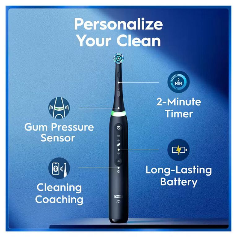 Oral-B iO5 Electric Toothbrush with Travel Case - Matte Black 2026, , hi-res