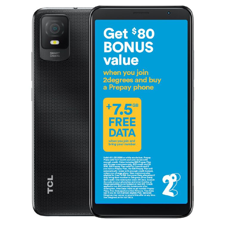 TCL 403 with 2degrees SIM - Prime Black, , hi-res