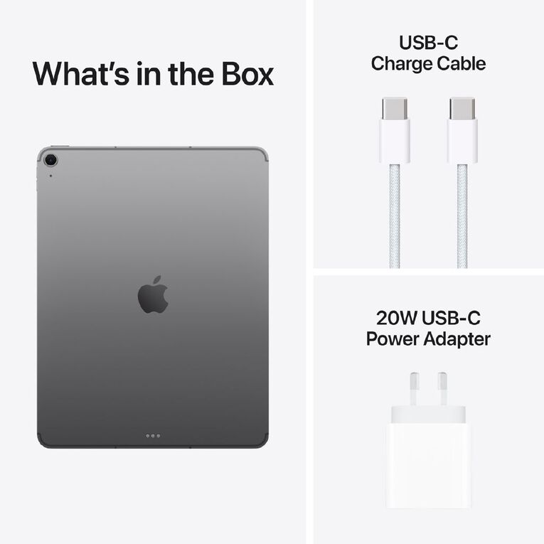 Apple iPad Air 13-inch with M4 Chip 128GB WiFi + Cellular - Space Grey, , hi-res