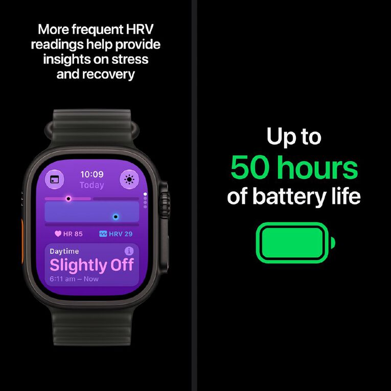 Apple Watch Ultra 4 Cellular 49mm Black Titanium Case with Translucent Black Ocean Band, , hi-res
