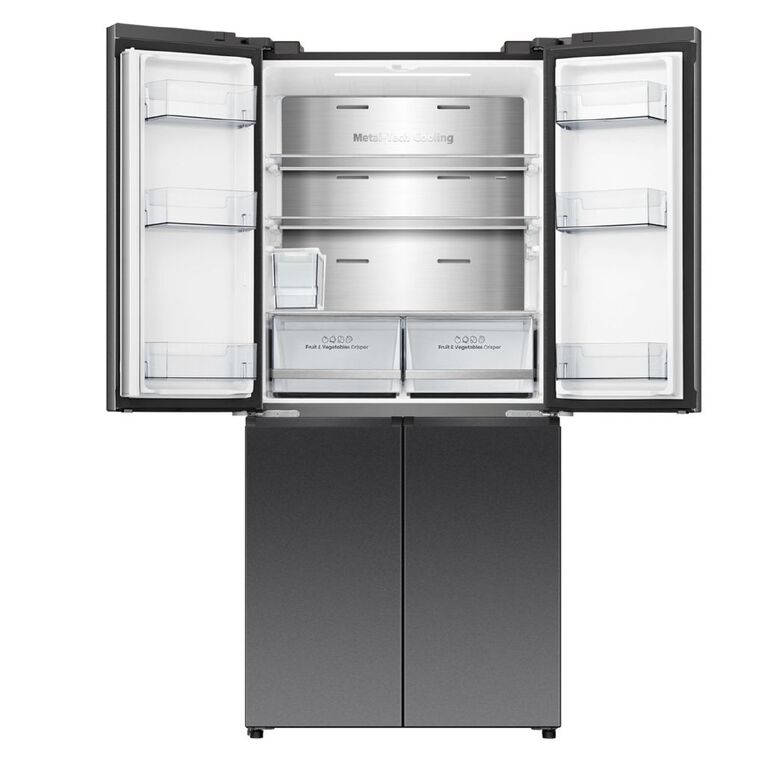 Hisense PureFlat Slim Quad Door 483L Dark Stainless Steel, , hi-res