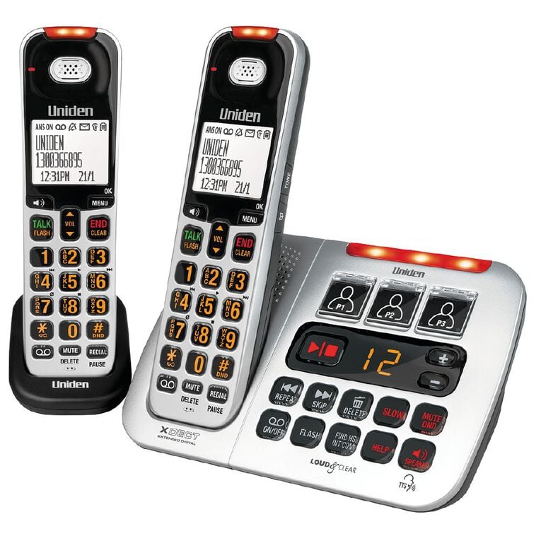 Uniden SSE45+1 Sight and Sound Enhanced Twin Cordless Phone System, , hi-res