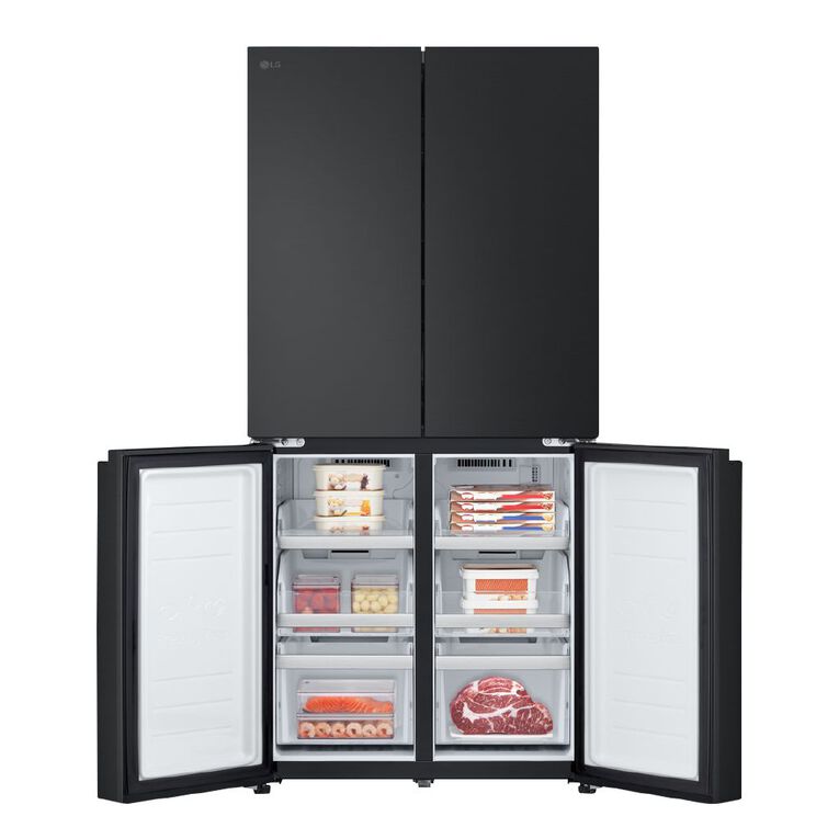 LG 530L Slim French Door Fridge Freezer Matte Black Finish Noel Leeming