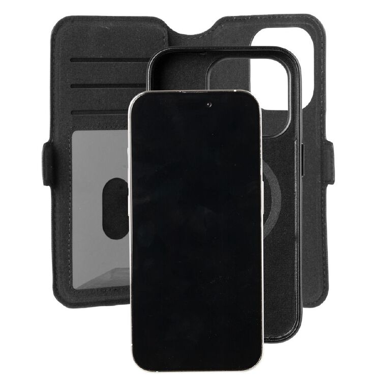 3SIXT Neo Wallet iPhone 15 Pro Max MagSafe Recycled Case - Black, , hi-res