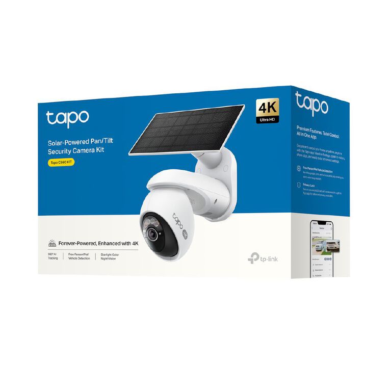 TP-Link Tapo C660 Kit Solar Powered 4K 8MP Pan/Tilt Security Camera Kit, , hi-res