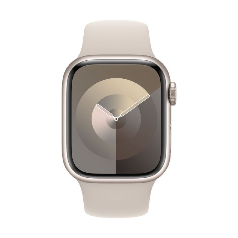 Apple Watch S9 GPS + Cellular 41mm Starlight Aluminium Case with Starlight Sport Band - M/L, , hi-res