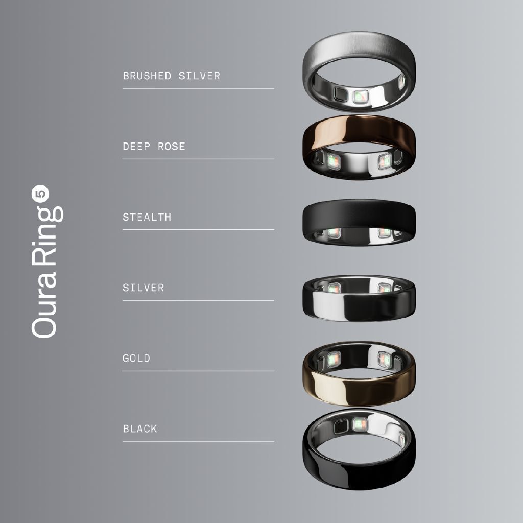 Oura Ring 5 Brushed Silver - Size 8 - Noel Leeming