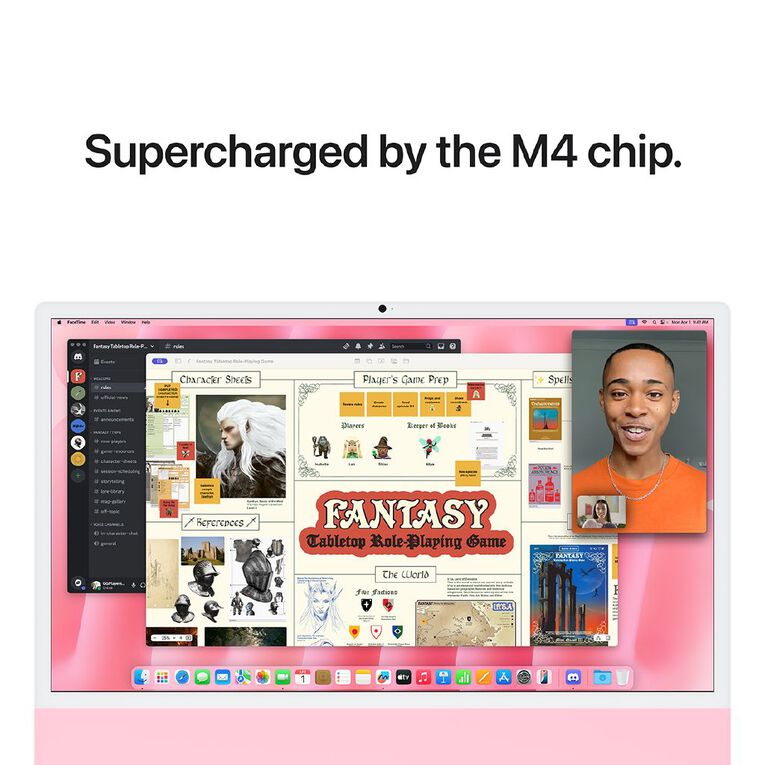 Apple iMac (M4) 24-inch 4.5K Retina 16GB/256GB SSD 10 Core CPU and GPU  - Pink, , hi-res