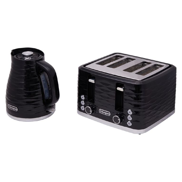 Westinghouse 1.7L Kettle and 4 Slice Toaster Pack Black, , hi-res