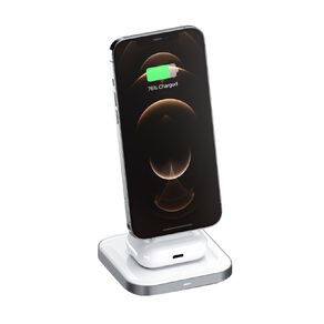 SATECHI Magnetic 2-in-1 Wireless Charging Stand - Space Grey
