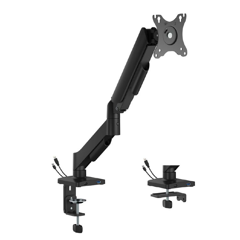 Bracom Super Economical Gas Spring Monitor Arm with USB Ports - Black, , hi-res