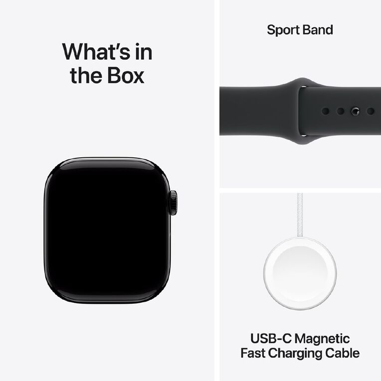 Apple Watch Series 11 GPS 42mm Jet Black Aluminium Case with Black Sport Band M/L, , hi-res