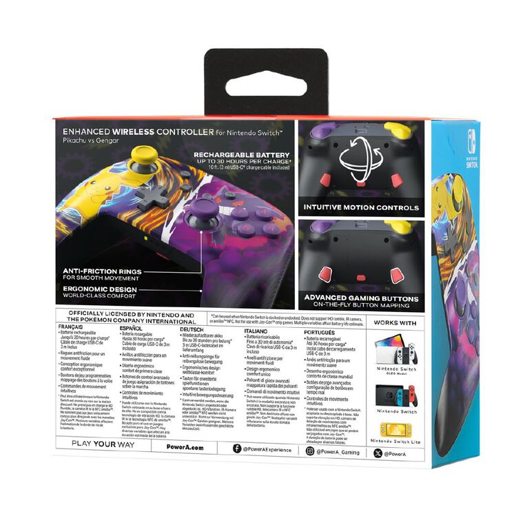 PowerA Enhanced Wireless Controller for Nintendo Switch - Pikachu vs Gengar, , hi-res