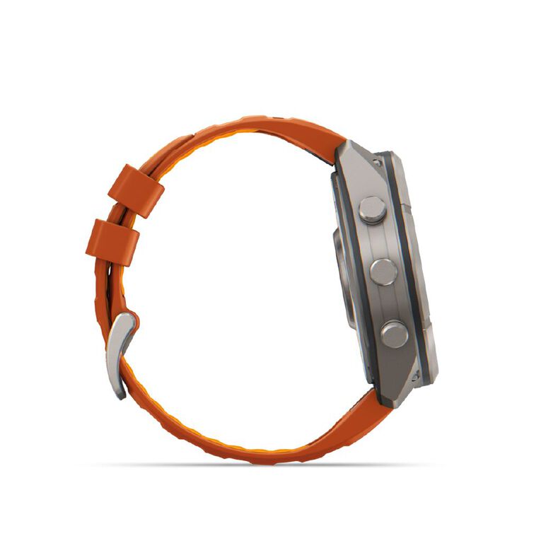 Garmin Fenix 9 Pro 51mm AMOLED - Titanium With Autumn Orange/Spark Orange Silicone Band, , hi-res