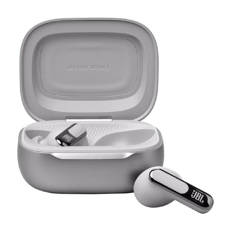 JBL Live Beam 3 True Wireless Noise Cancelling Earbuds - Silver, , hi-res