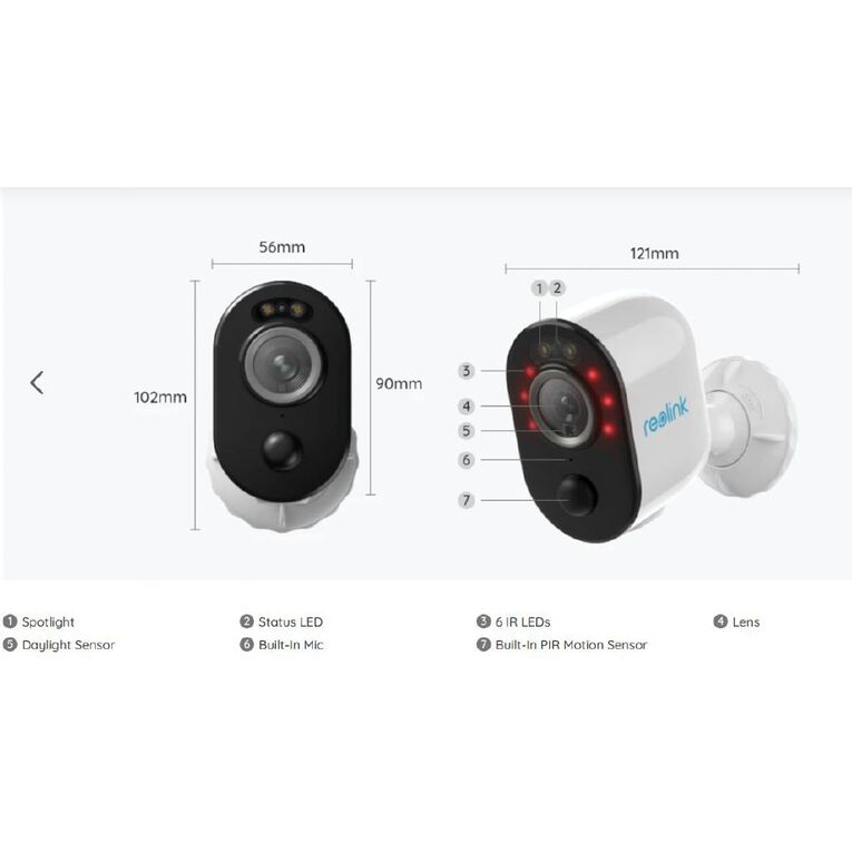 Reolink Argus 3 Pro, Spotlight 2K Wireless Outdoor/Indoor Security Camera Noel Leeming