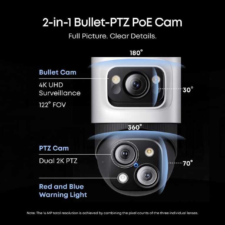 Eufy NVR Security System S4 Max - 2 x PTZ Cameras & 2 x Turret Cameras, , hi-res