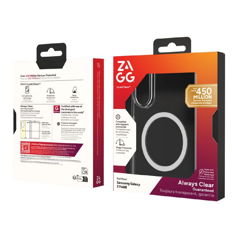 Zagg Crystal Palace Snap Case for Samsung Galaxy Z Fold8 - Clear, , hi-res