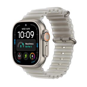 Apple Watch Ultra 4 Cellular 49mm Natural Titanium Case with Translucent Grey Ocean Band