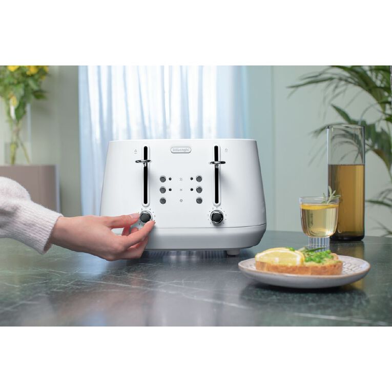 Delonghi Eclettica 4 Slice Toaster White, , hi-res