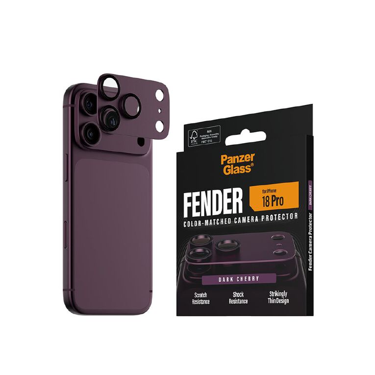PanzerGlass Fender Camera Lens Protector for iPhone 18 Pro - Burgundy, , hi-res