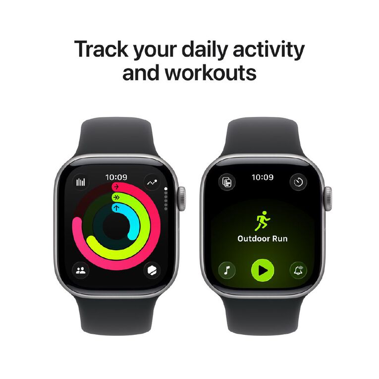Apple Watch Series 11 GPS 42mm Space Grey Aluminium Case with Black Sport Band S/M, , hi-res