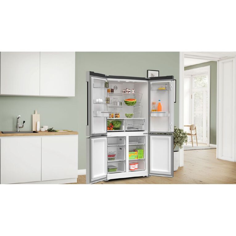 Bosch 605L Series 4 French Door Refrigerator - Brushed Steel, , hi-res