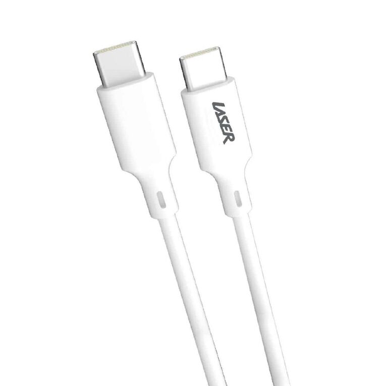 Laser USB-C to USB-C Charging Cable 60W, 1m - White, , hi-res
