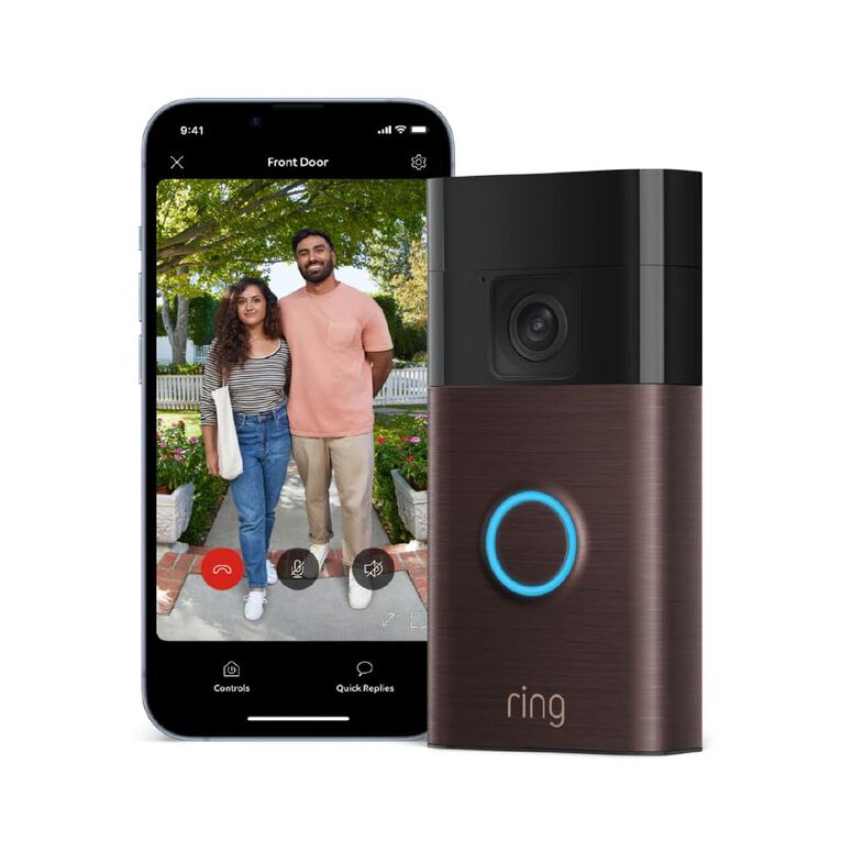 Ring Battery Video Doorbell + Chime - Venetian Bronze, , hi-res