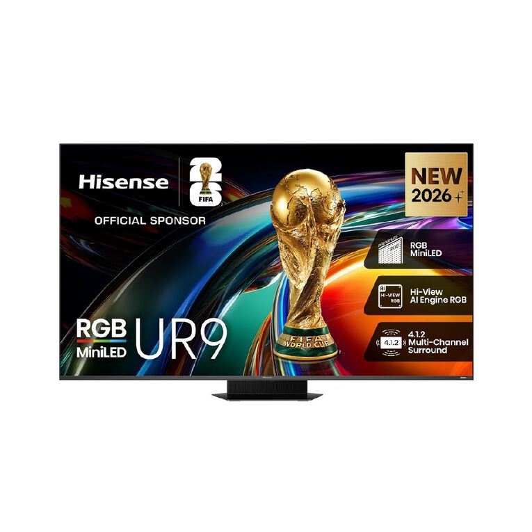 Hisense 85 Inch UR9SNZ RGB-MiniLED 4K QLED 180Hz TV, , hi-res