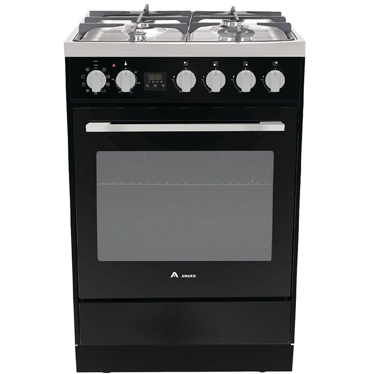Award 60cm Freestanding Oven with Gas Hob - Black, , hi-res