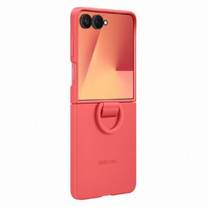 Samsung Z Flip7 Silicone Case With Ring - Coral Red