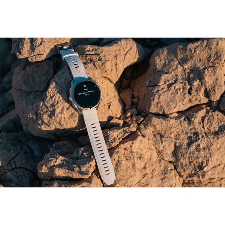 Garmin Fenix 8 43mm Glass AMOLED - Bare Stainless Steel with Whitestone Band, , hi-res