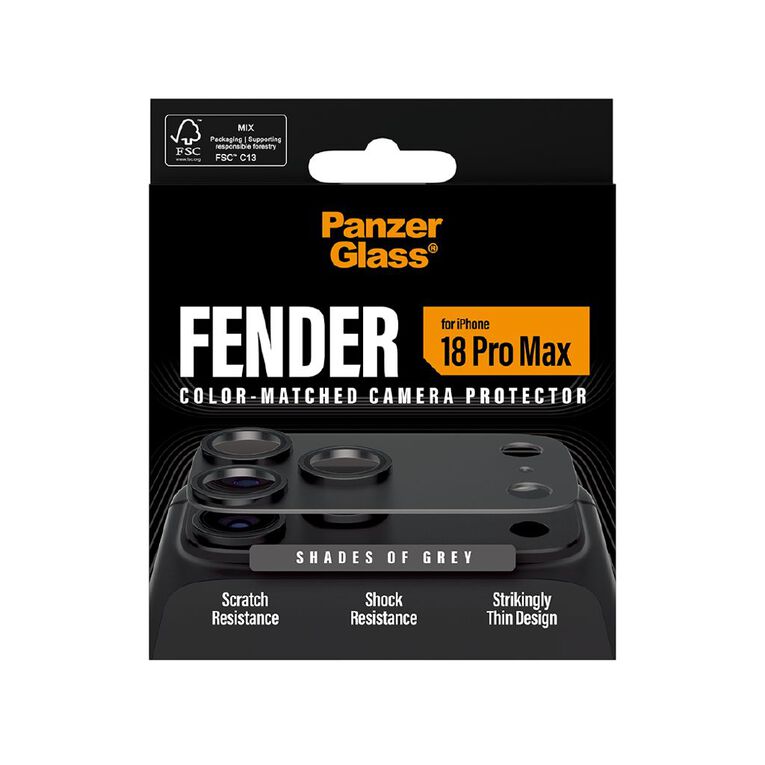 PanzerGlass Fender Camera Lens Protector for iPhone 18 Pro Max - Black, , hi-res
