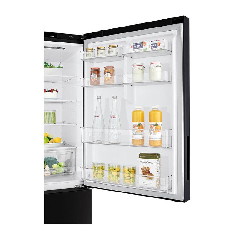 LG 420L Bottom Mount Fridge Freezer - Black Finish, , hi-res