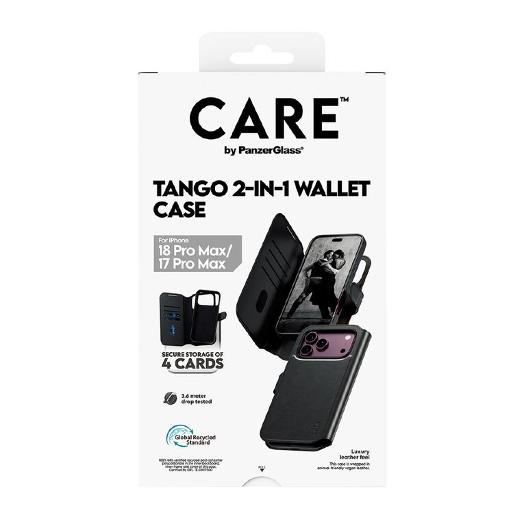 PanzerGlass Tango 2-in-1 Wallet Case w. MagSafe for iPhone 18 Pro Max / 17 Pro Max - Black, , hi-res
