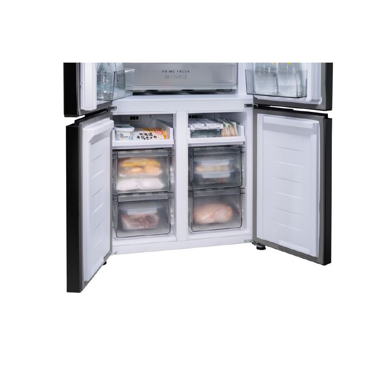 Panasonic 445L Flush Fit Quad Door Fridge Freezer - Black, , hi-res
