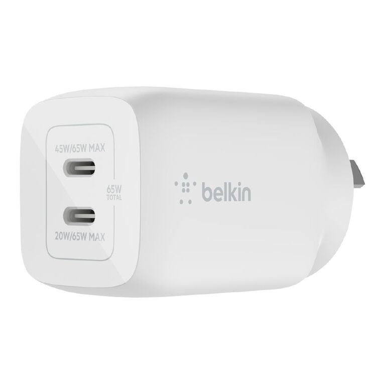 Belkin BOOSTUP CHARGE 65W Dual USB-C PD GAN Wall Charger White, , hi-res
