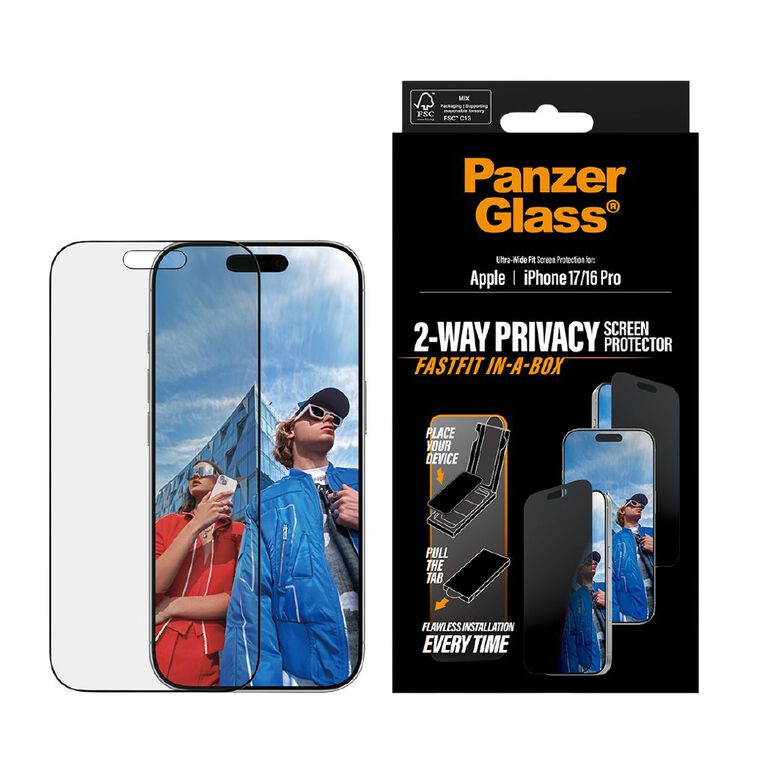 PanzerGlass Privacy Screen Protector for iPhone 17 | Ultra-Wide Fit with Fastfit In-A-Box, , hi-res