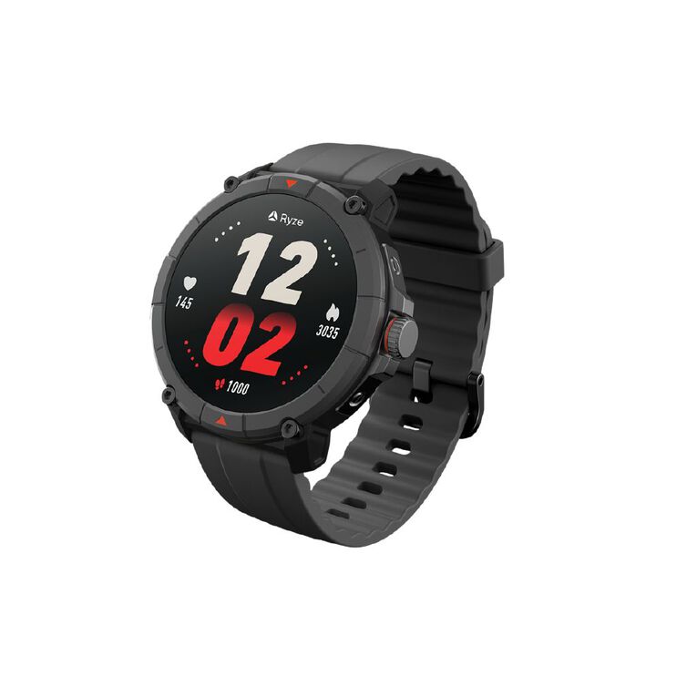Ryze Trek Smart Watch With GPS (Black + Red), , hi-res