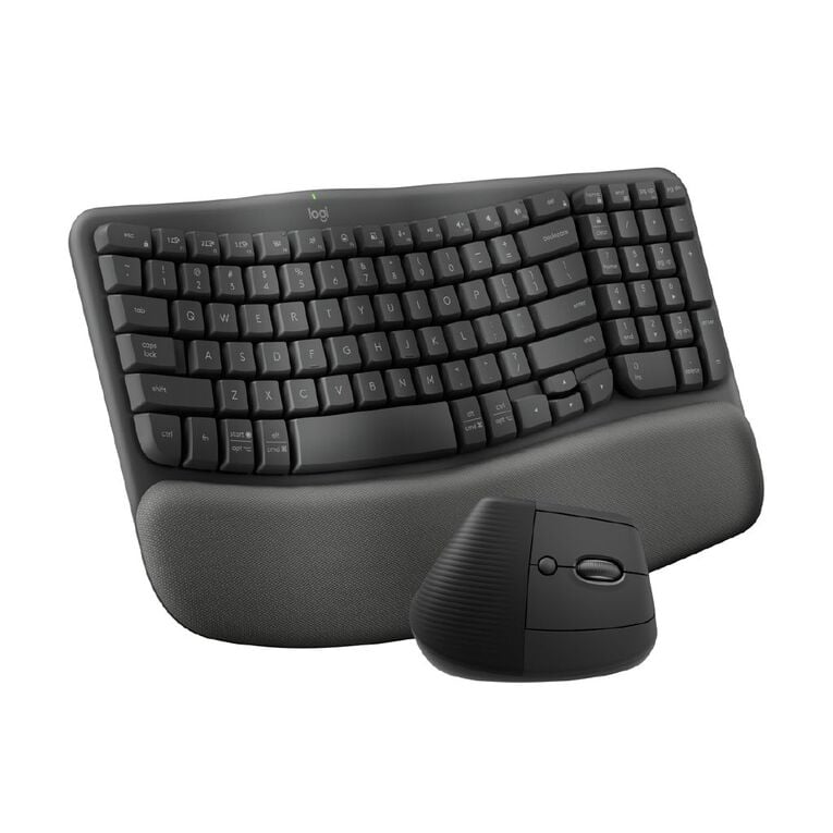 Logitech Wave Keys Wireless Ergonomic Keyboard & Lift Mouse Combo, , hi-res