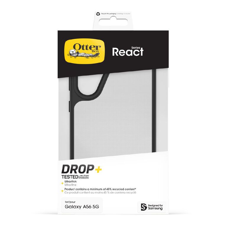 OtterBox React Case for Samsung Galaxy A56 - Black Crystal, , hi-res