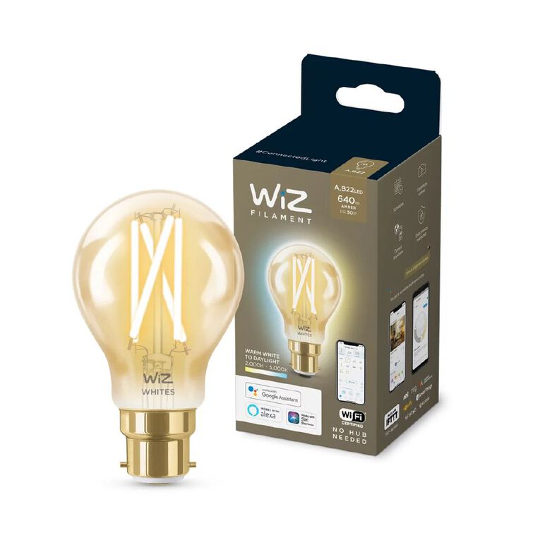 WiZ Amber Filament WiFi+BLE 50W A60 B22 920-50 Bulb, , hi-res