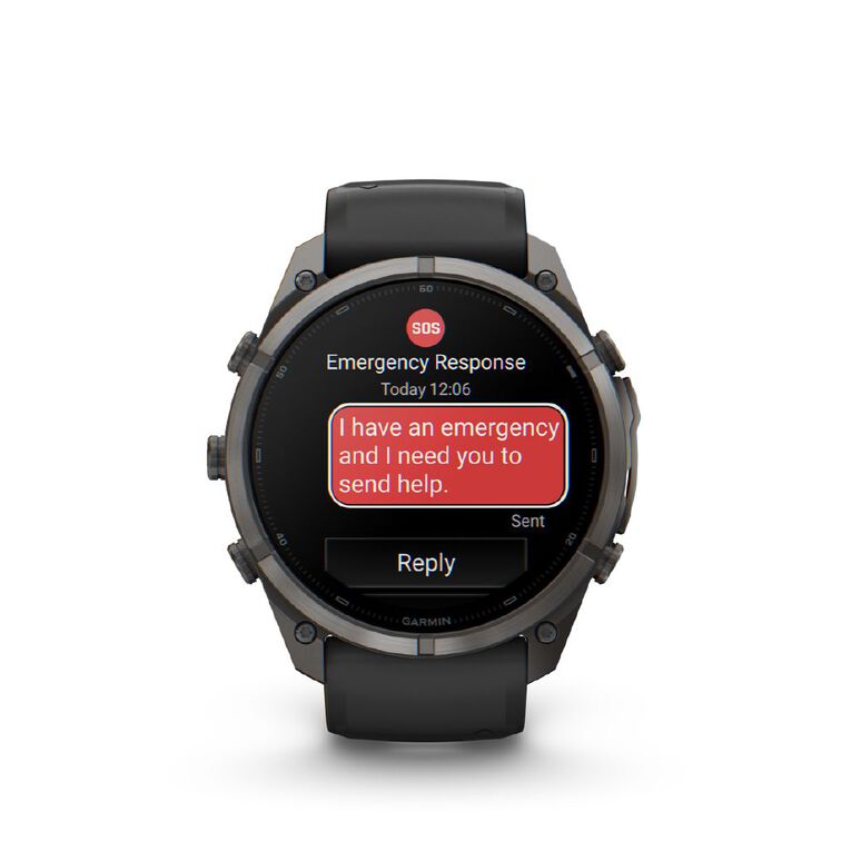 Garmin Fenix 9 Pro 51mm AMOLED inReach - Carbon Grey DLC Titanium With Black/Pebble Grey Silicone Band, , hi-res
