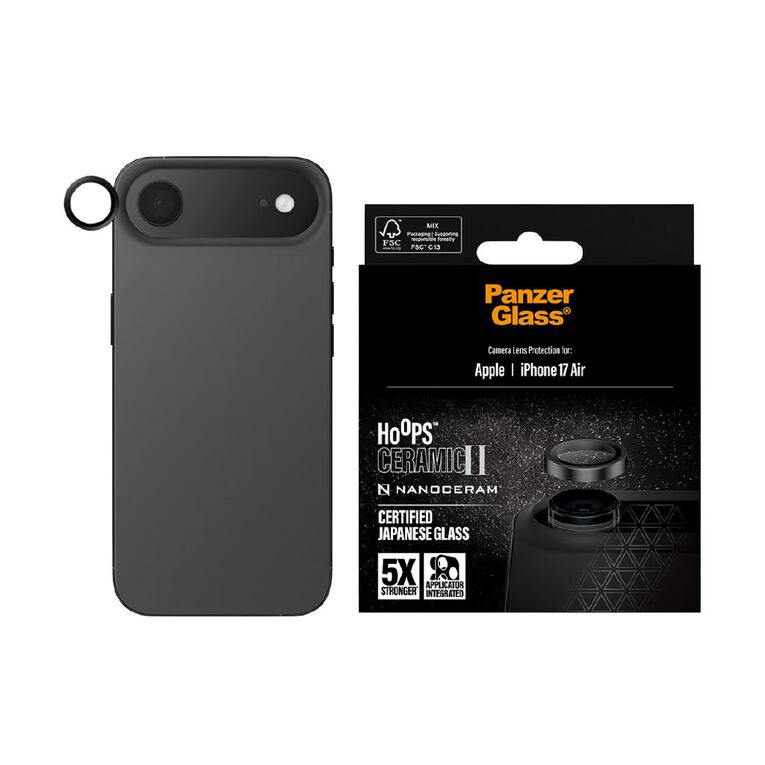 PanzerGlass Hoops Ceramic Camera Lens Protector for iPhone Air, , hi-res